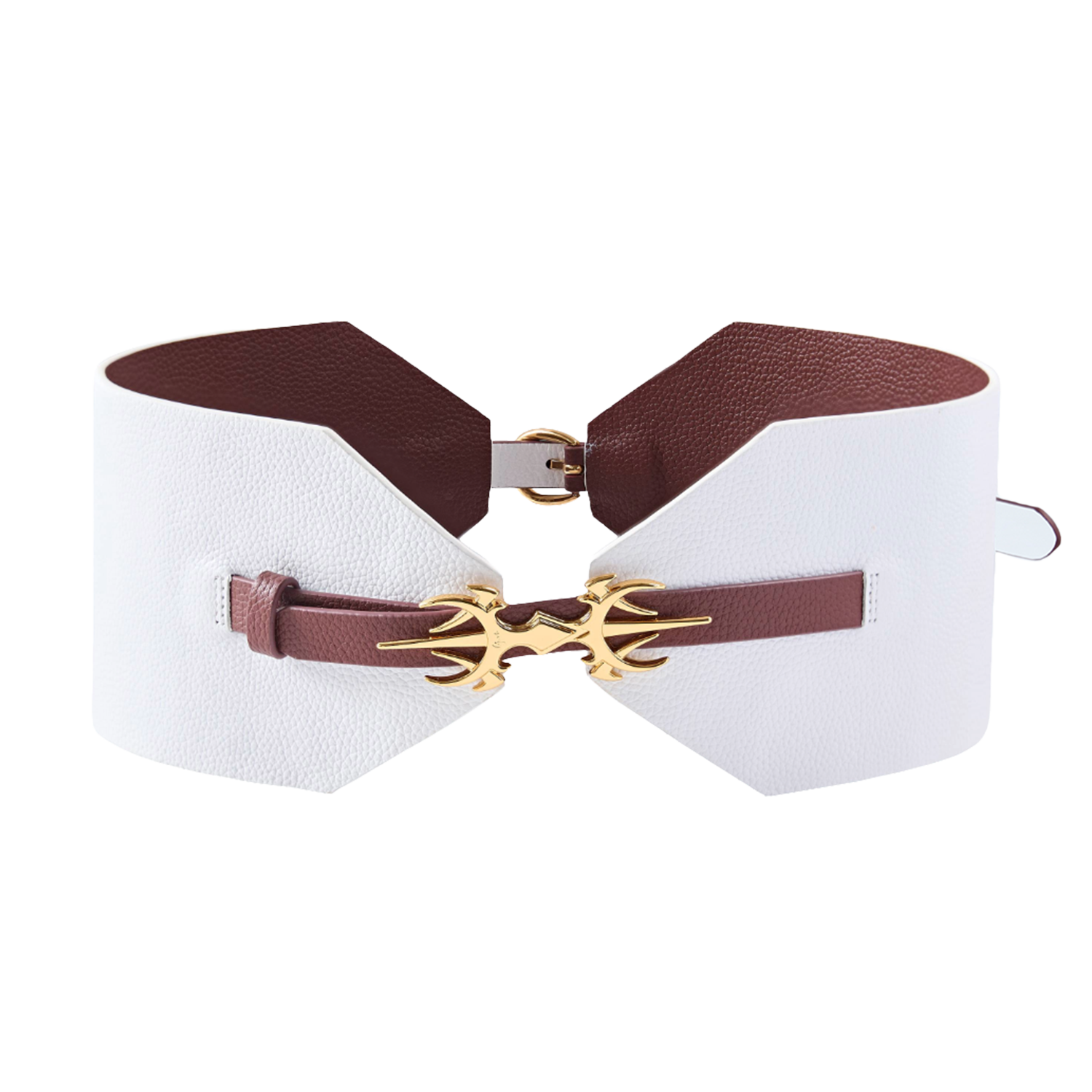 Naht Corset Belt - White & Brown