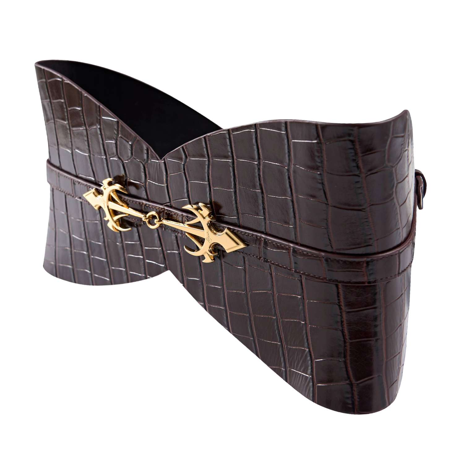Qawam Corset Belt - Maroon Crocodile