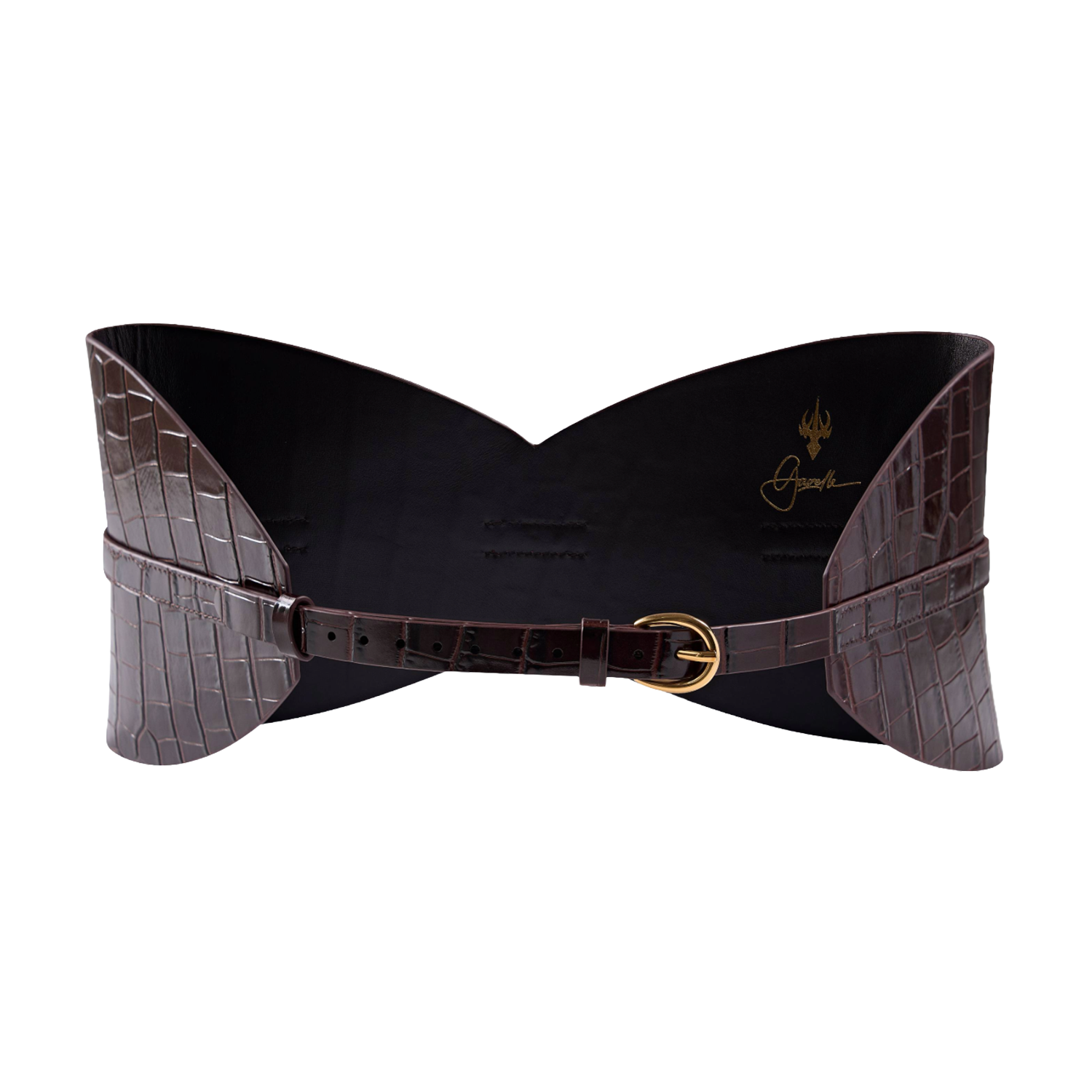 Qawam Corset Belt - Maroon Crocodile