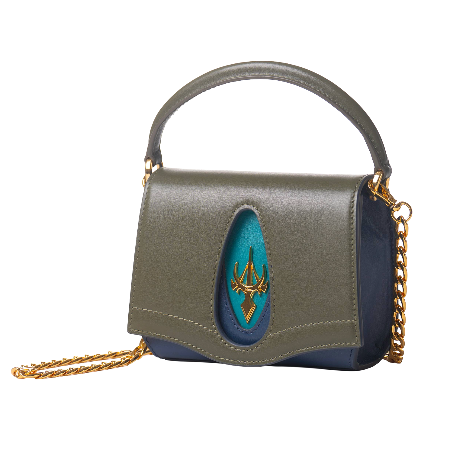 المهاة باللونين الأزرق الداكن والأخضر