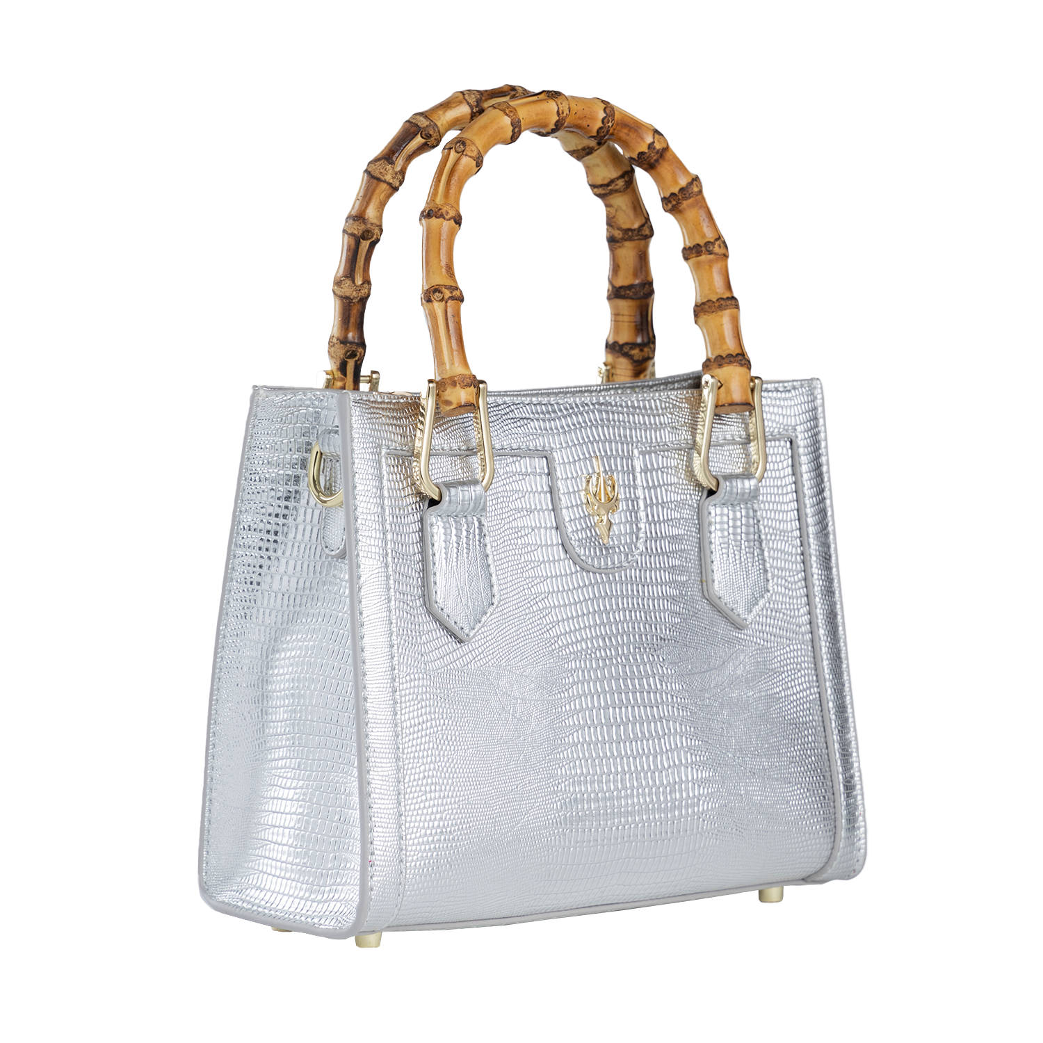 حقيبة يد فضية صغيرة