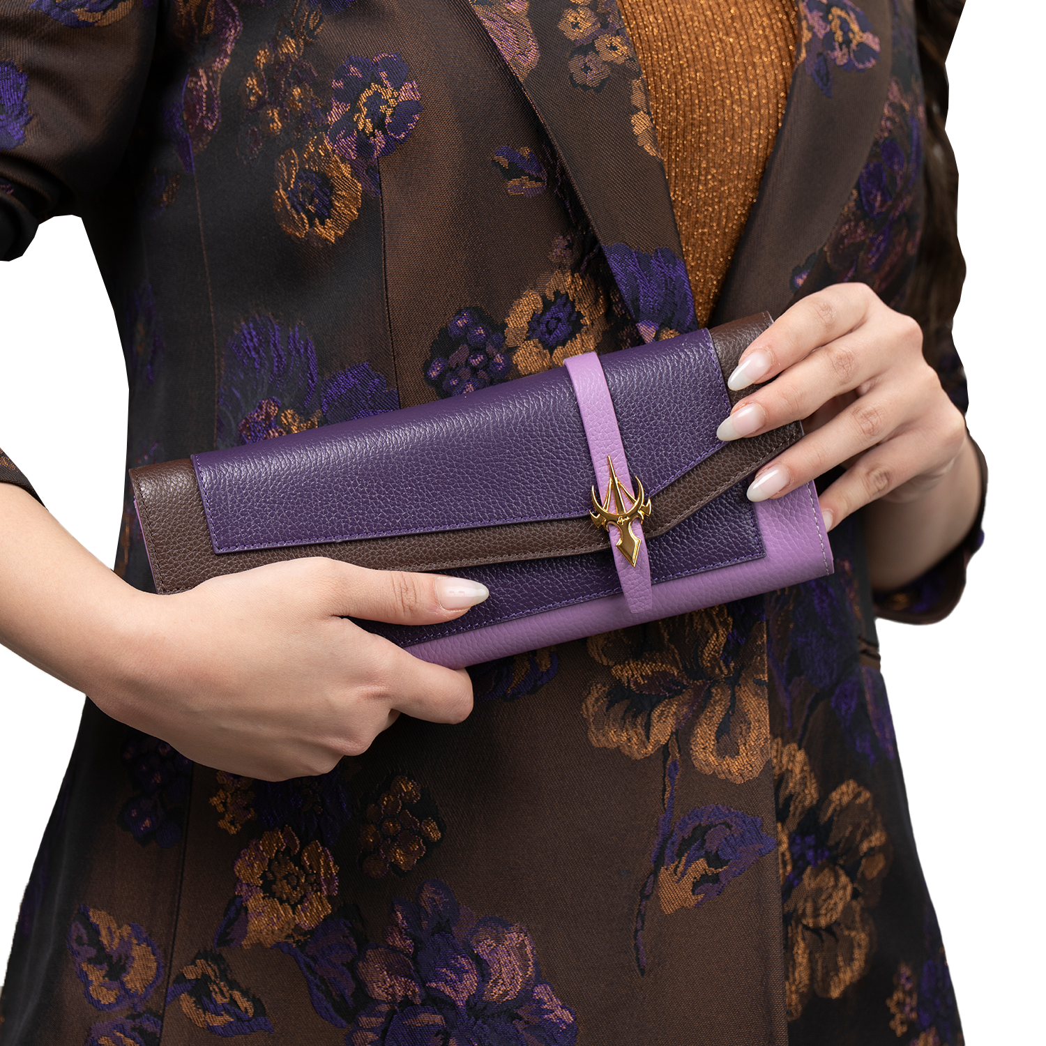 Al Jazzi Dark & Light Purple Clutch