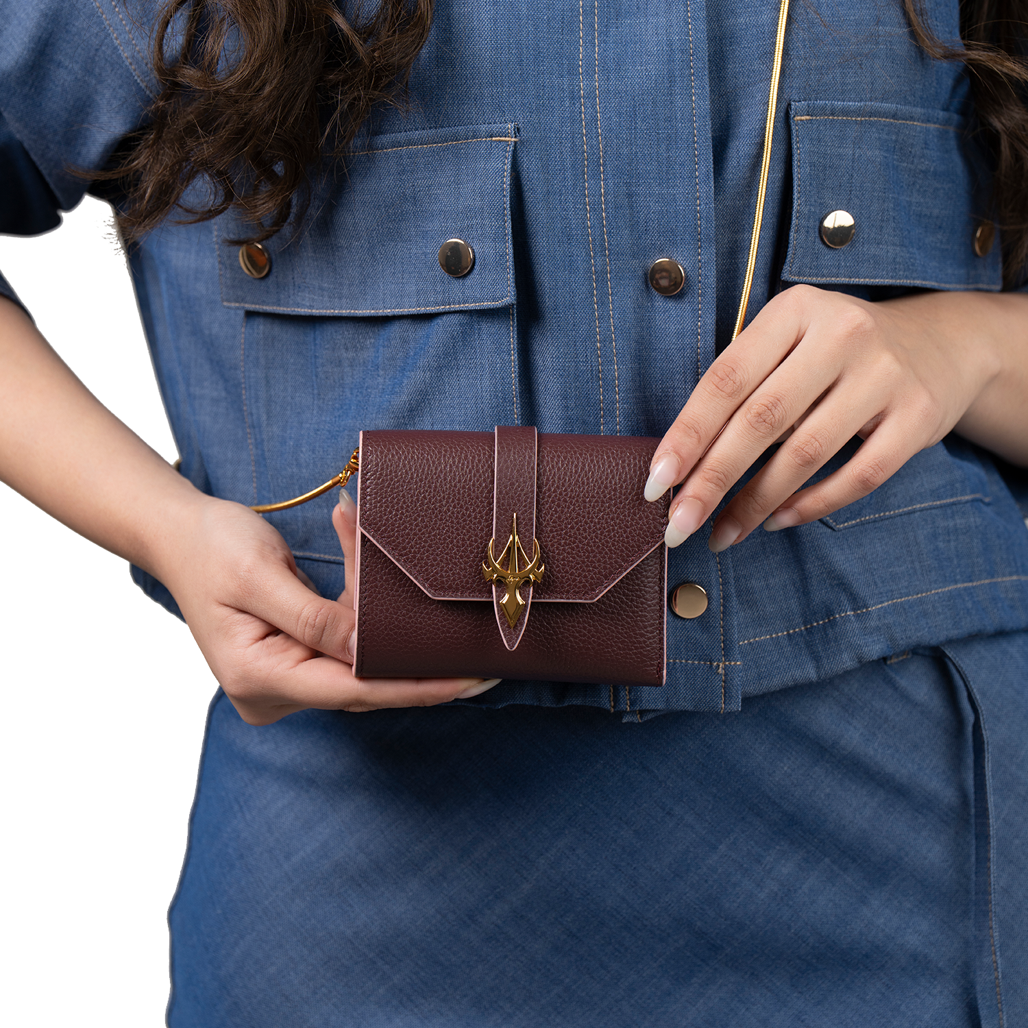 Azza Dark Brown & Red