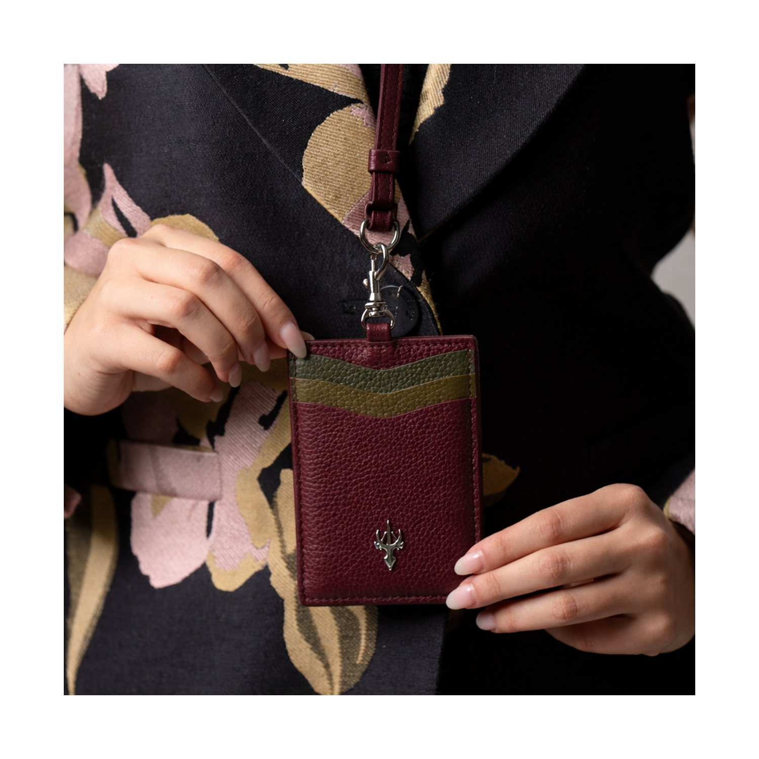 Lanyard Card Holder – Brown & Olive Tones